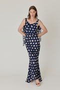 Polka Dot Sash Strap Gown