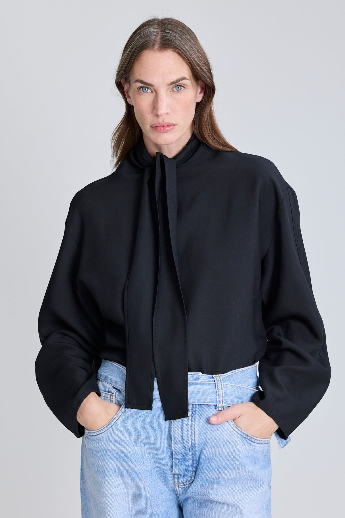 Loti Draped Tie-Neck Top