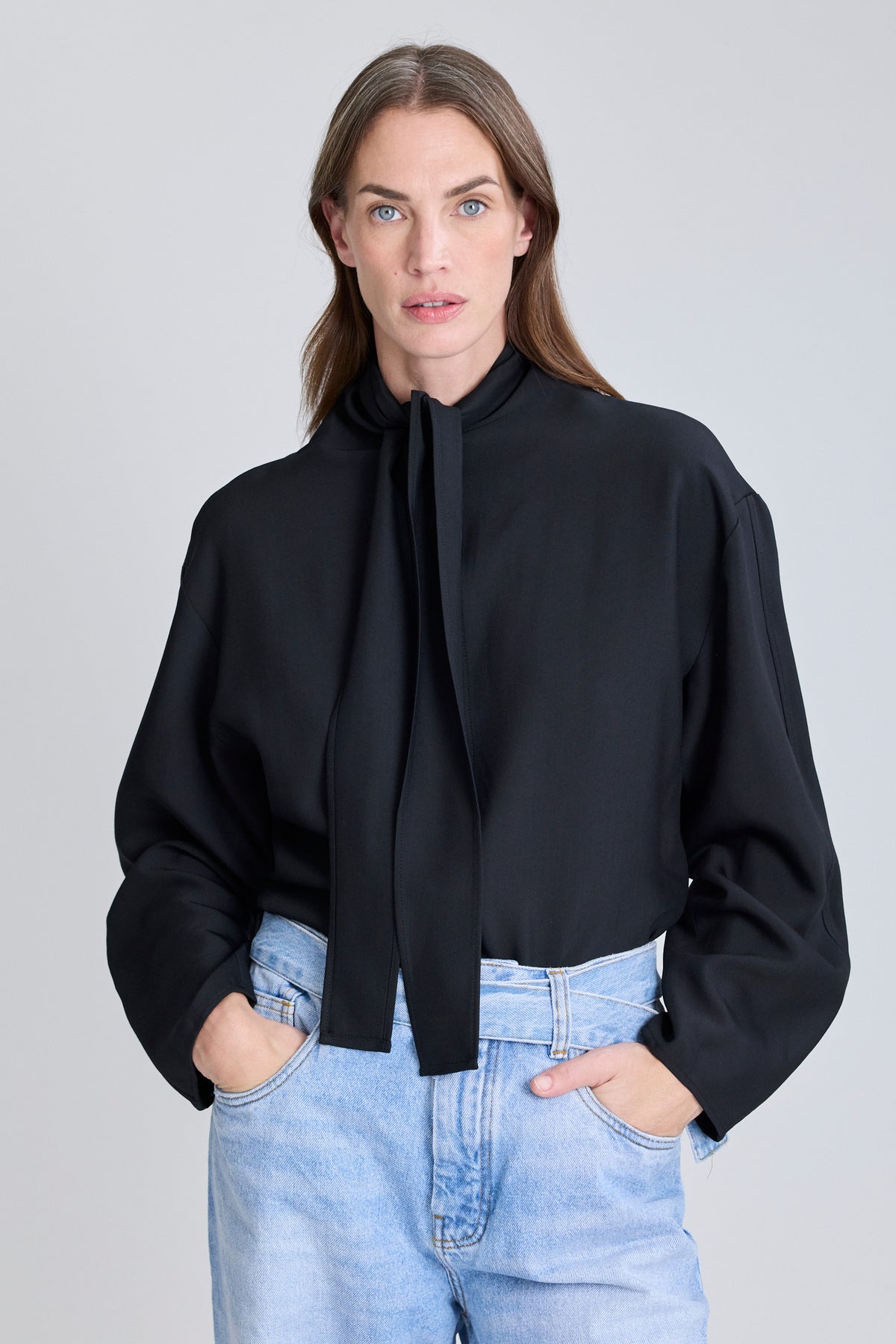 Loti Draped Tie-Neck Top