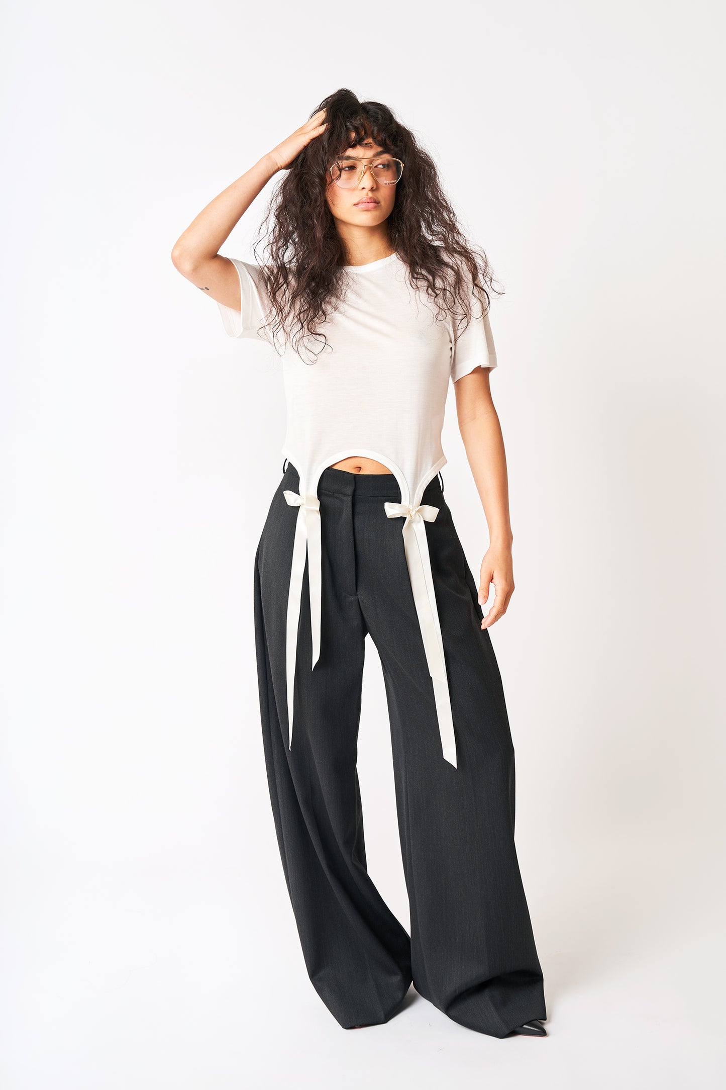 Pleated Wide Leg Trousers