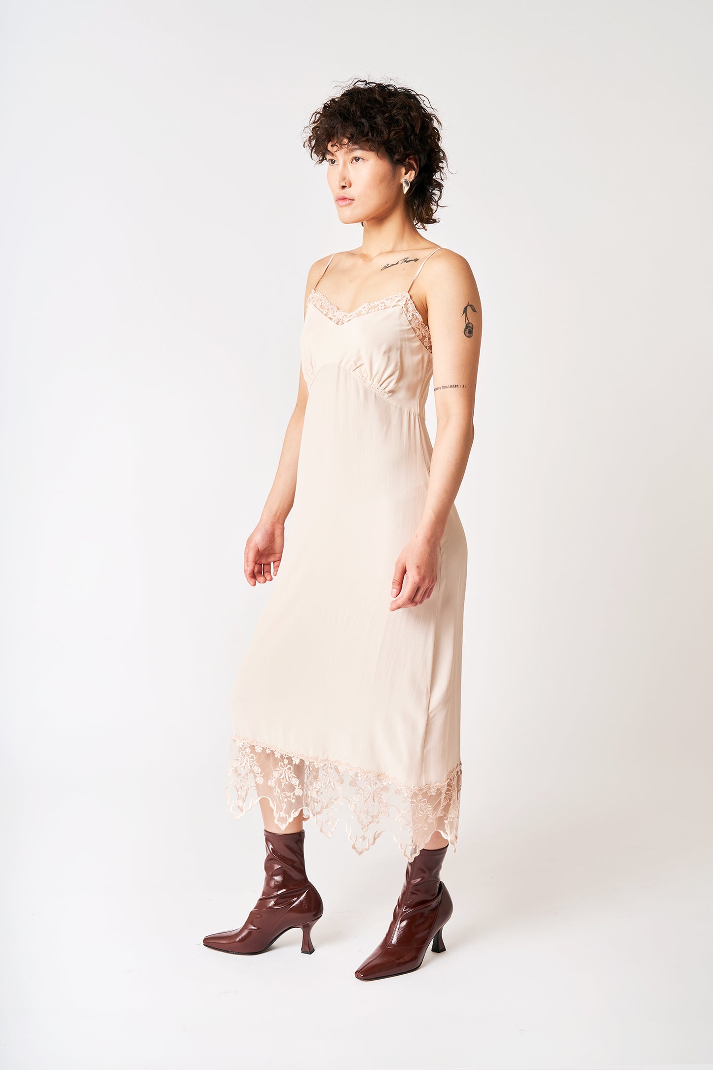 Slip Dress with Lace Trim