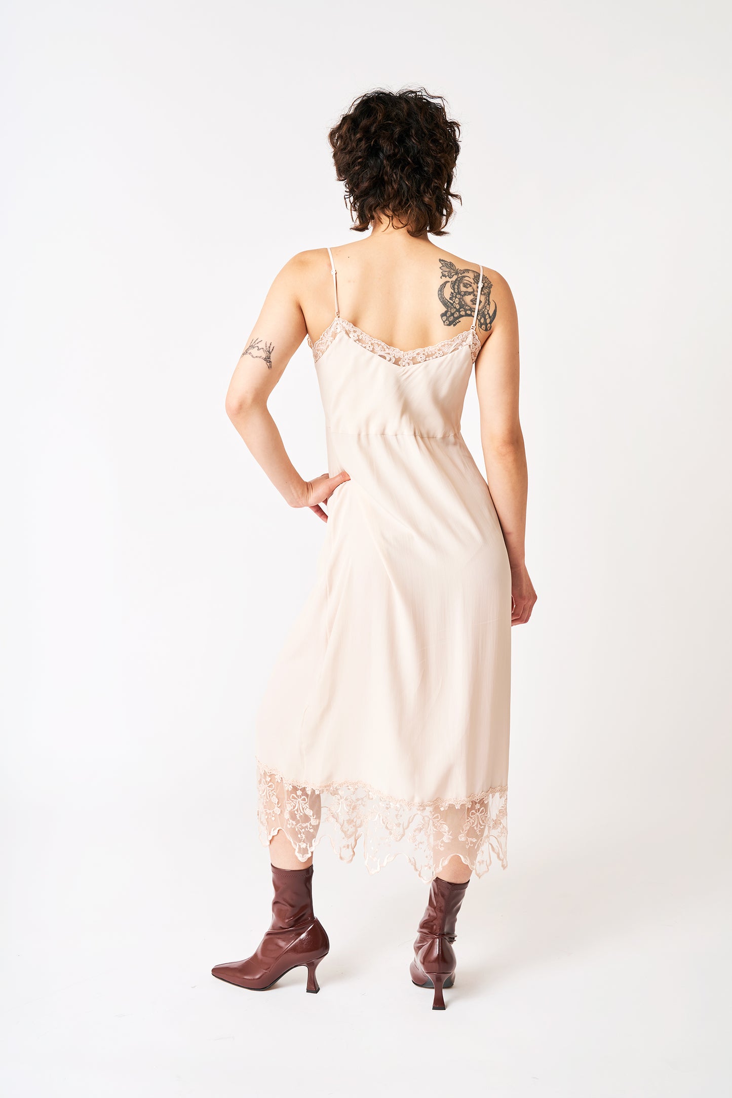 Slip Dress with Lace Trim