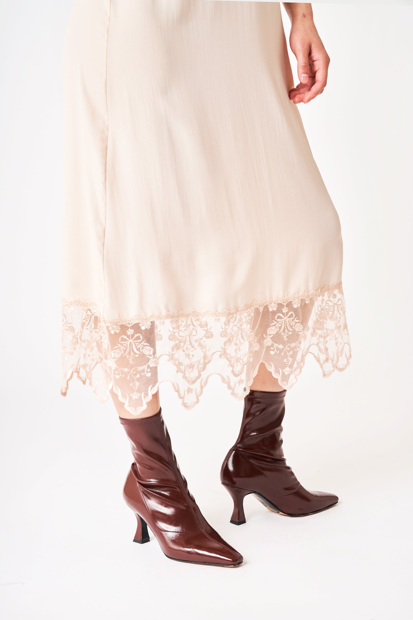 Slip Dress with Lace Trim