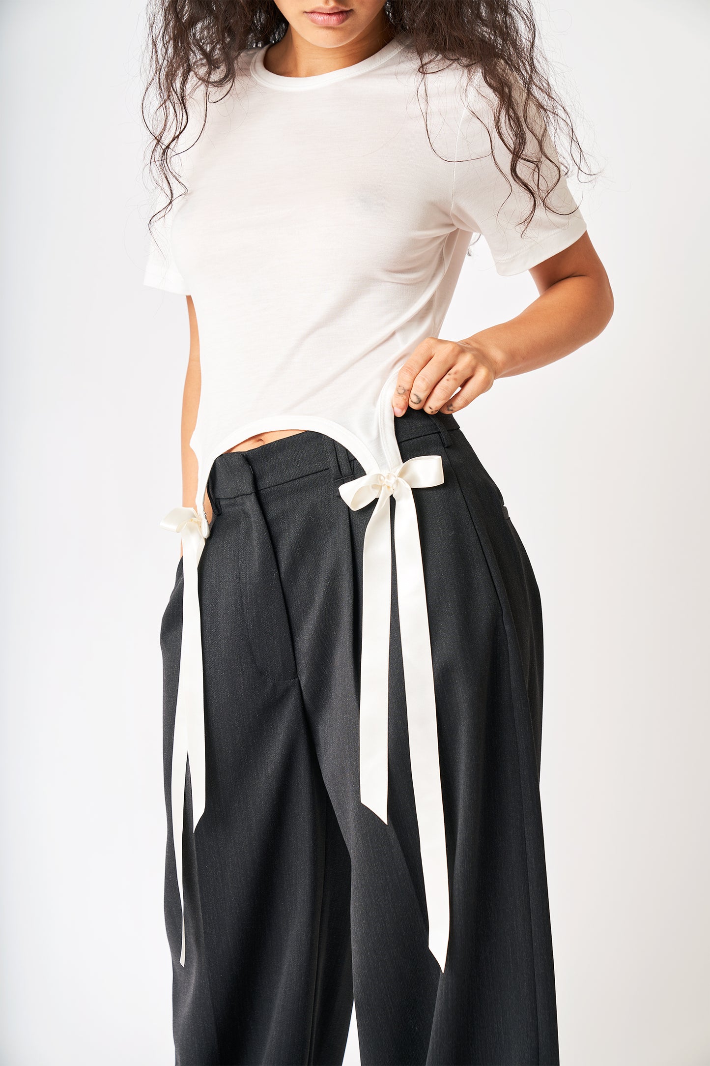 Pleated Wide Leg Trousers