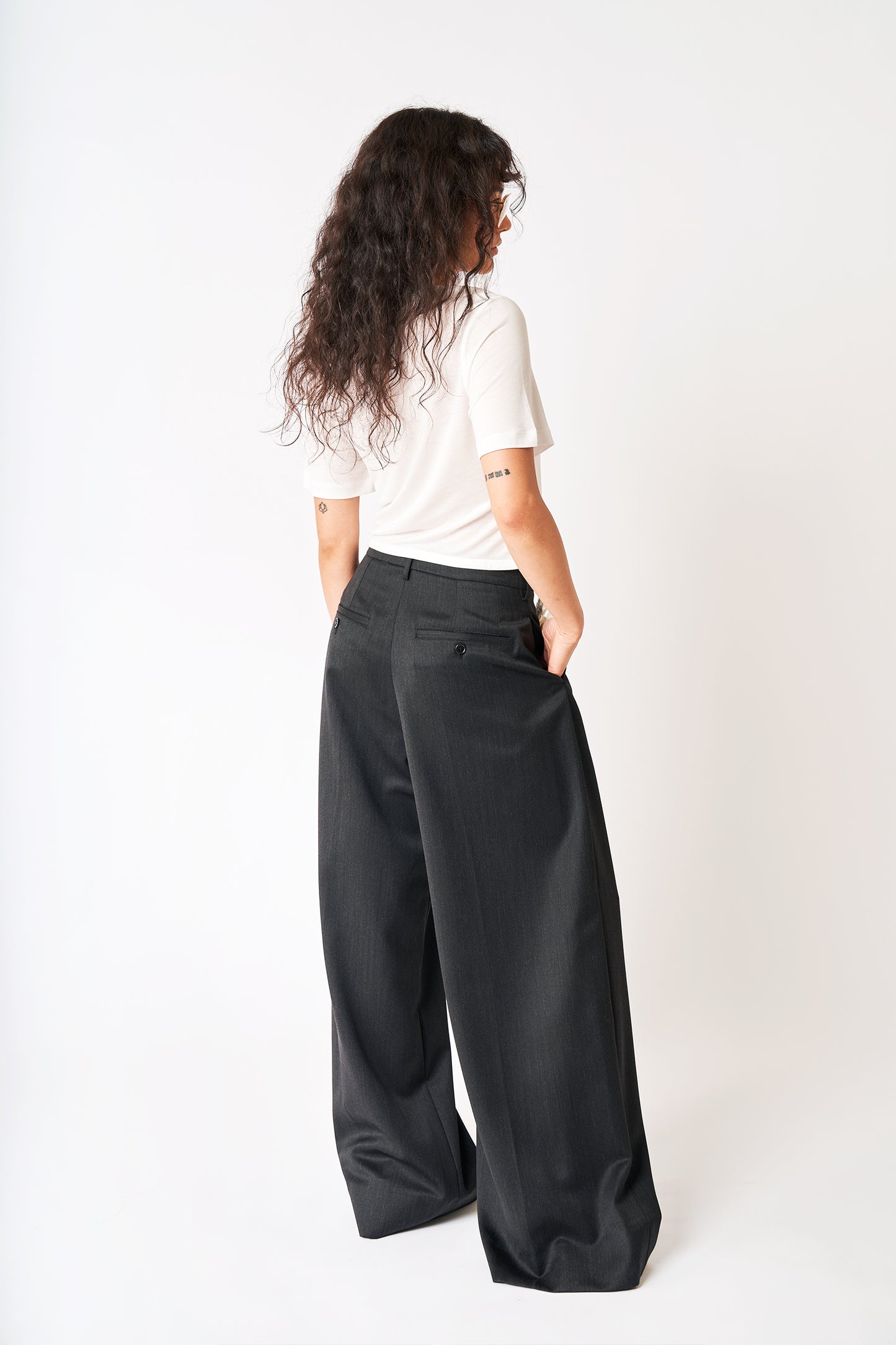 Pleated Wide Leg Trousers