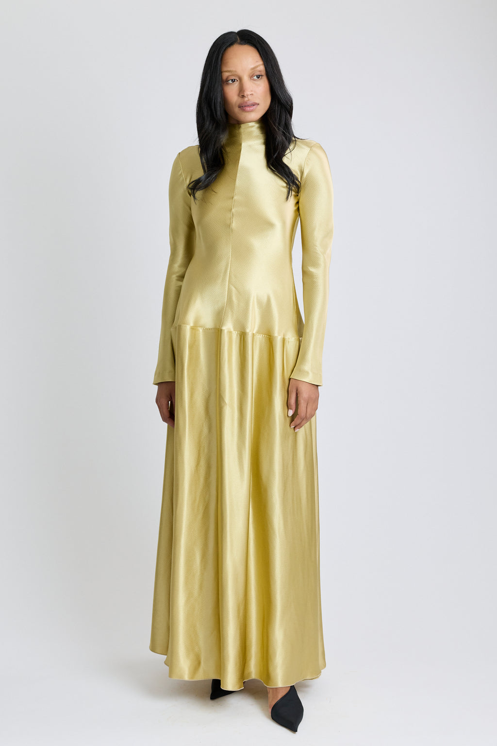 Mila Bias Cut Long Sleeve Dress