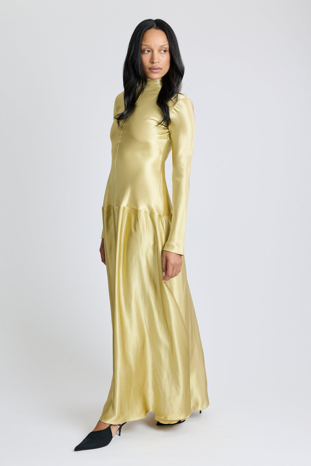 Mila Bias Cut Long Sleeve Dress
