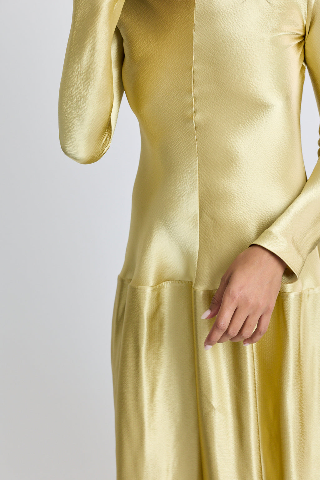 Mila Bias Cut Long Sleeve Dress