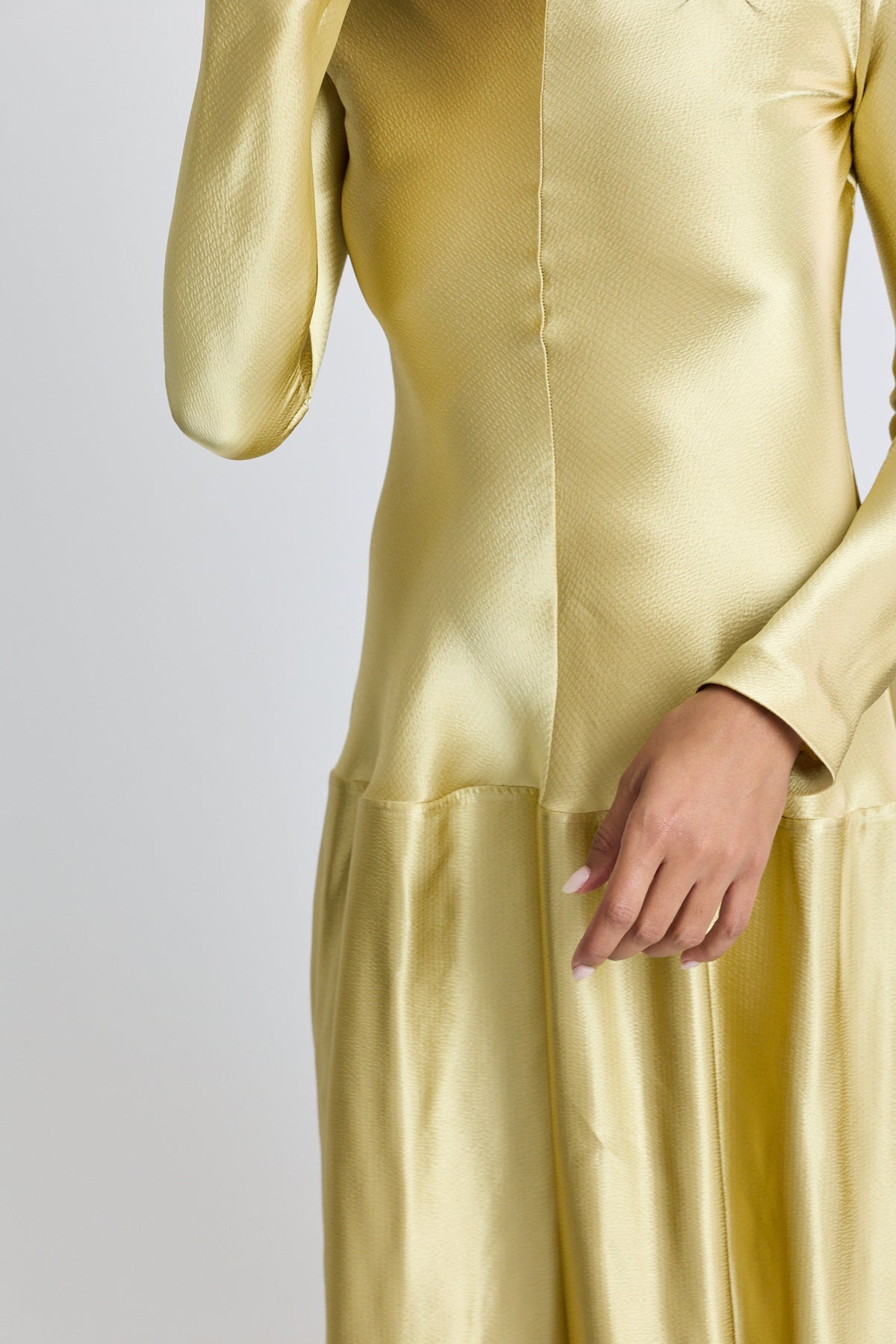 Mila Bias Cut Long Sleeve Dress