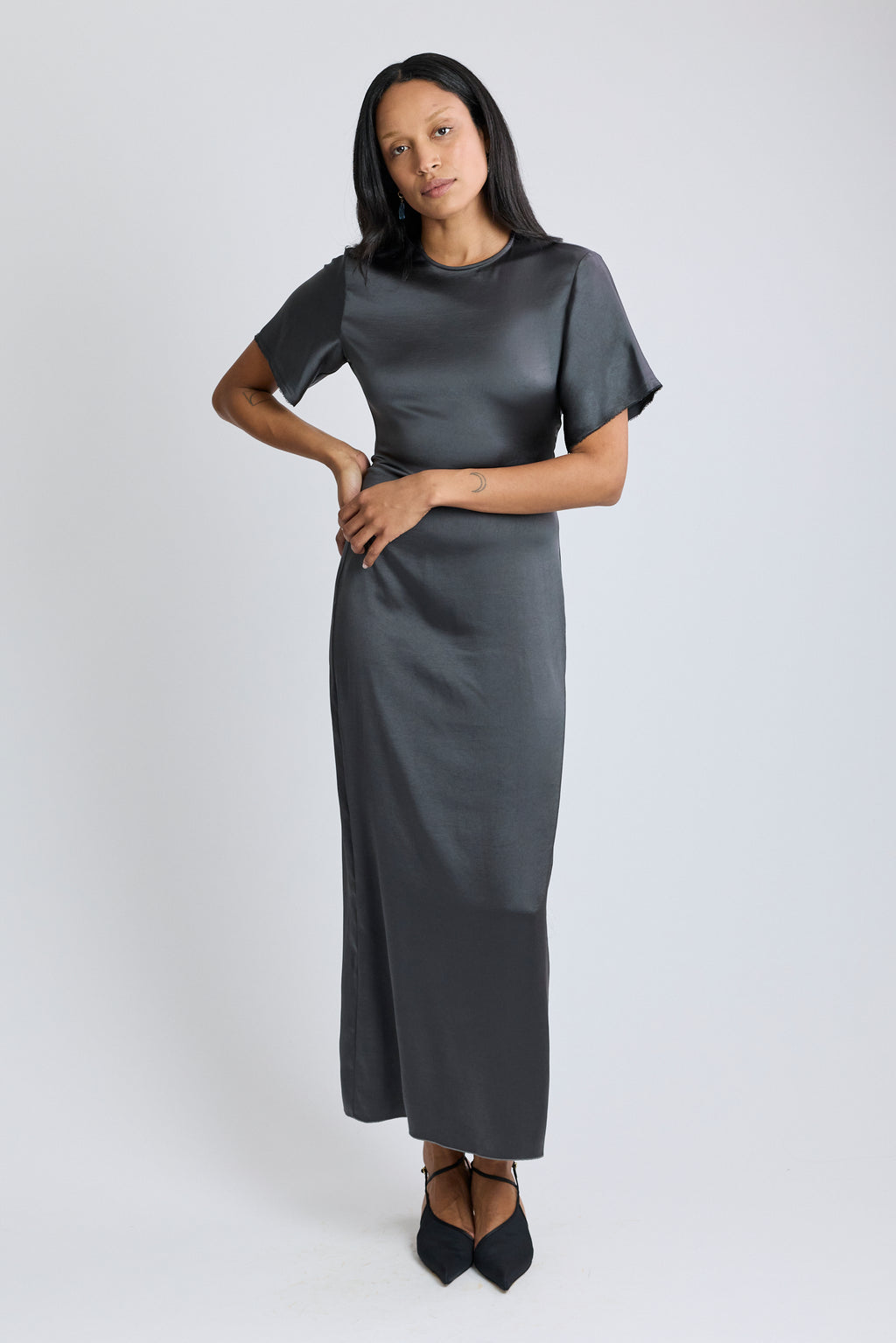 Imogen Fluid Seamless Draped T-Shirt Dress