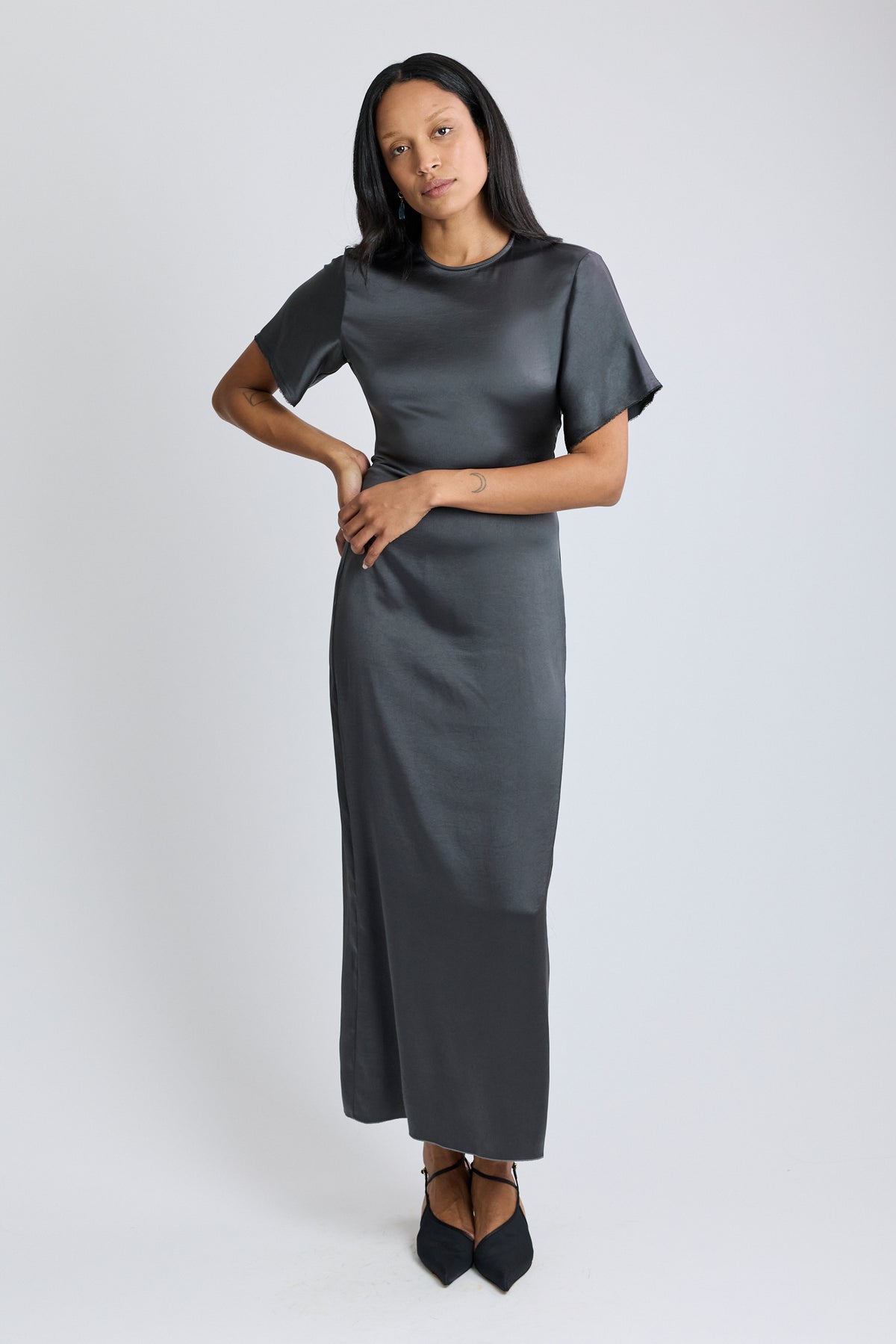 Imogen Fluid Seamless Draped T-Shirt Dress
