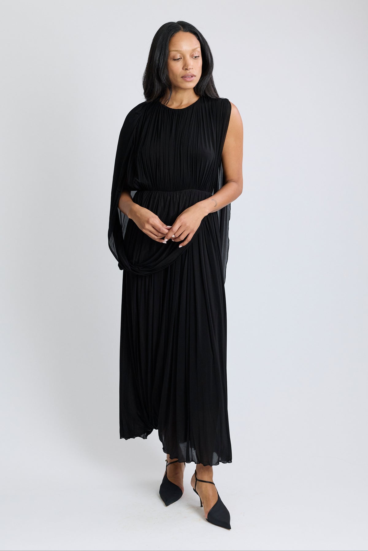 Kahlo Asymmetric Draped Loop Jersey Dress