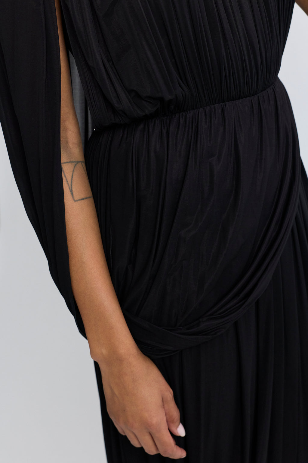 Kahlo Asymmetric Draped Loop Jersey Dress