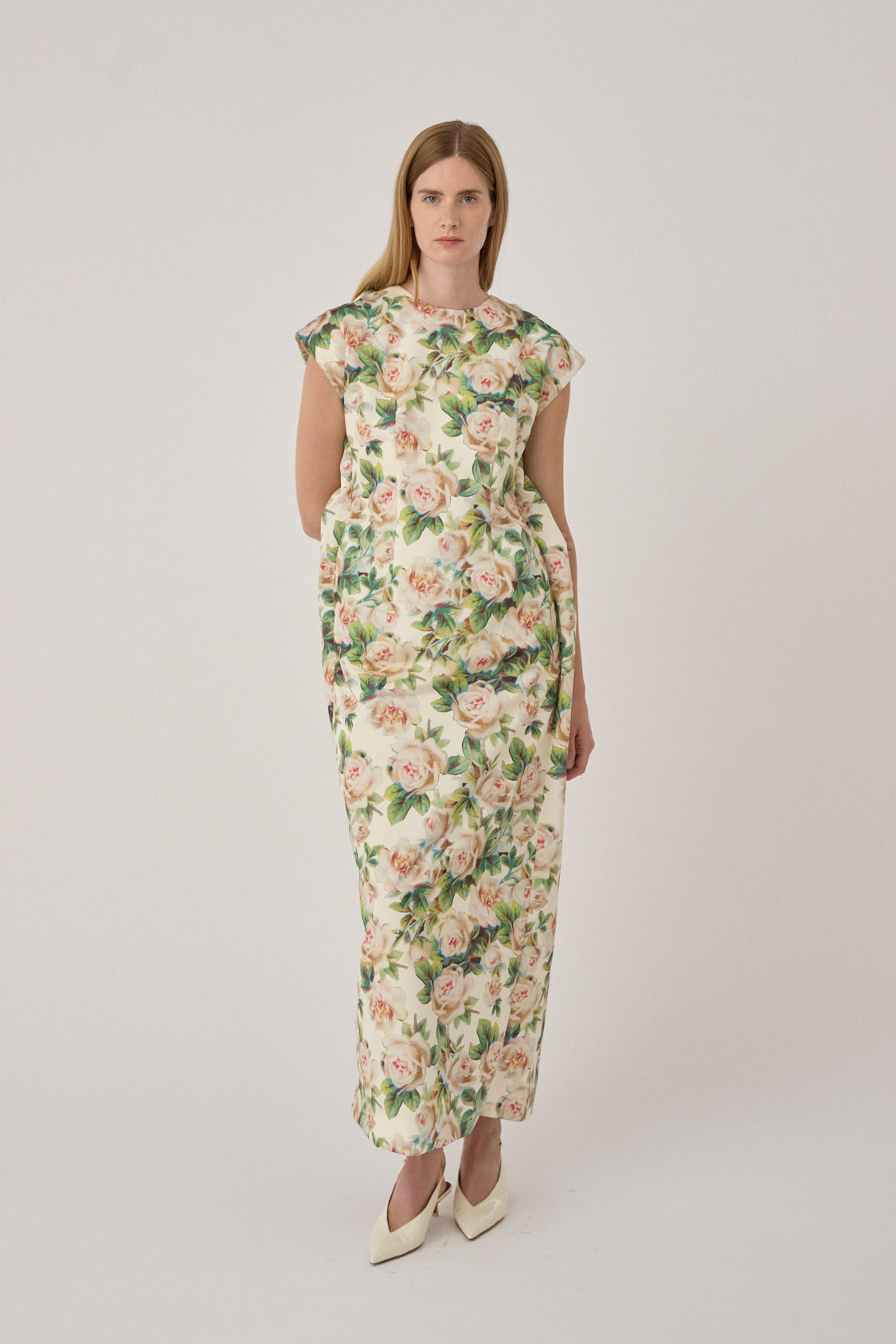 Fitted-Back Ruched Detail Chain Dress