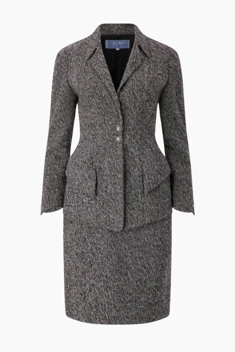 Thierry Mugler Grey Wool Suit