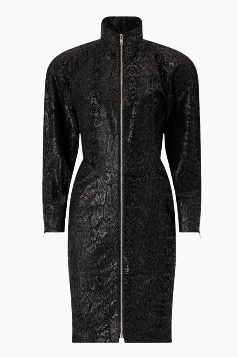 Michael Hoban Black Suede Dress