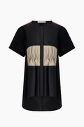 Balenciaga Black & Tan Silk Top
