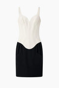 Thierry Mugler Black and White Corset Dress