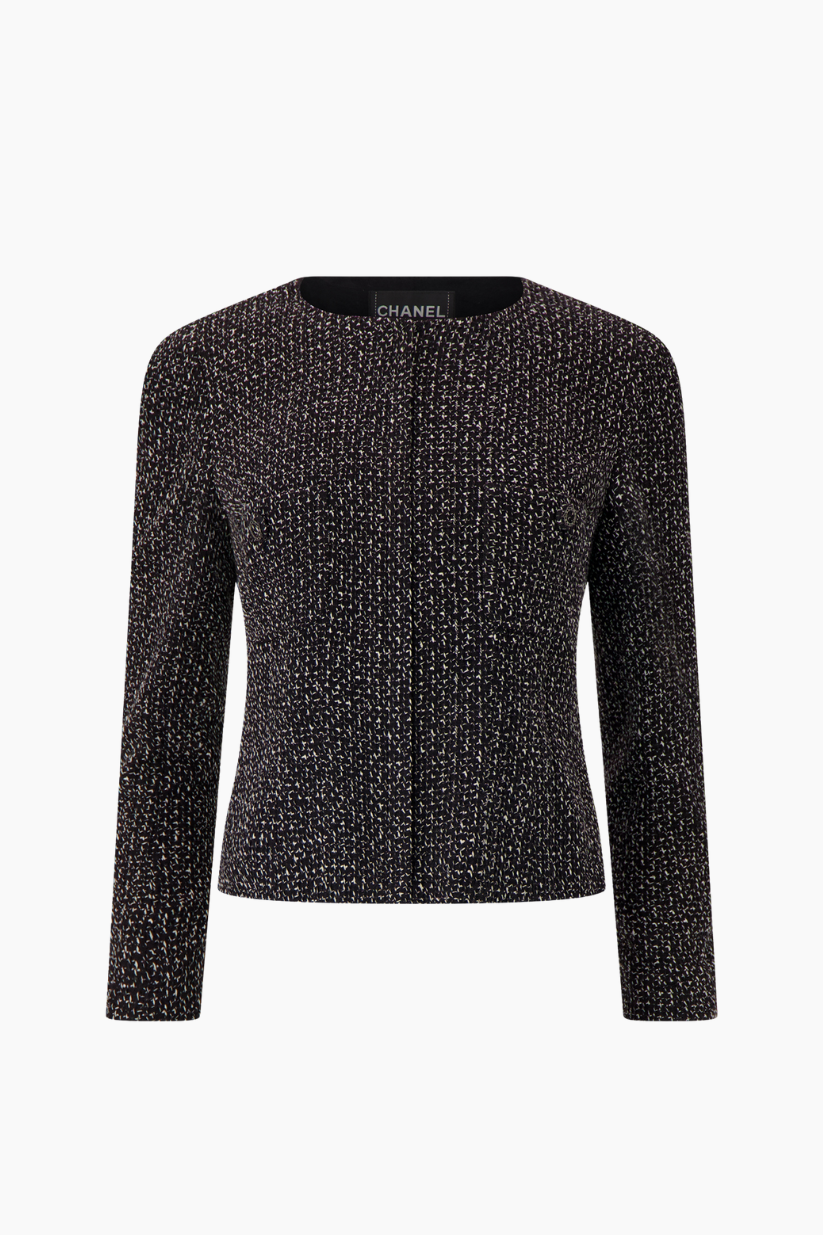 Chanel Black and White Tweed Jacket