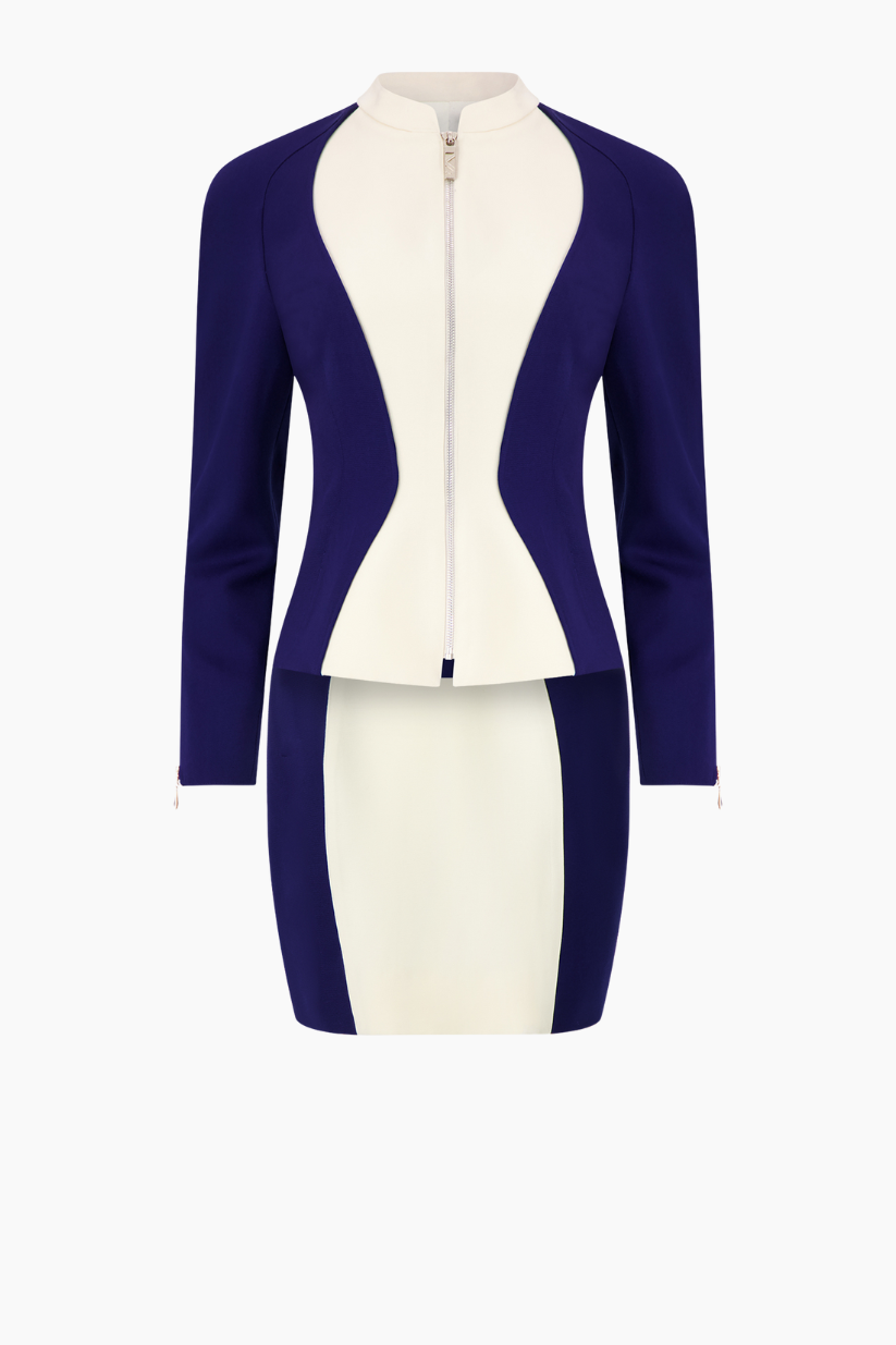 Thierry Mugler White and Blue Suit