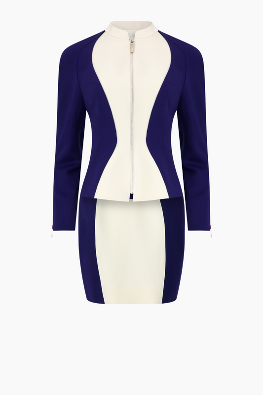 Thierry Mugler White and Blue Suit