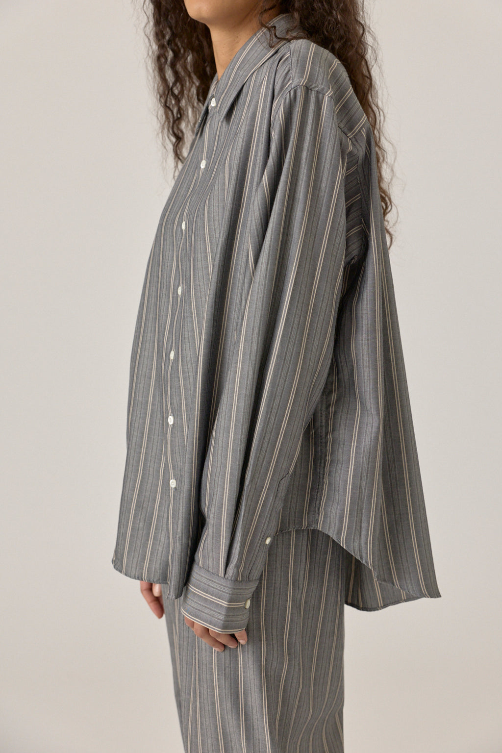 Classic Flannel Shirt - Grey Stripe