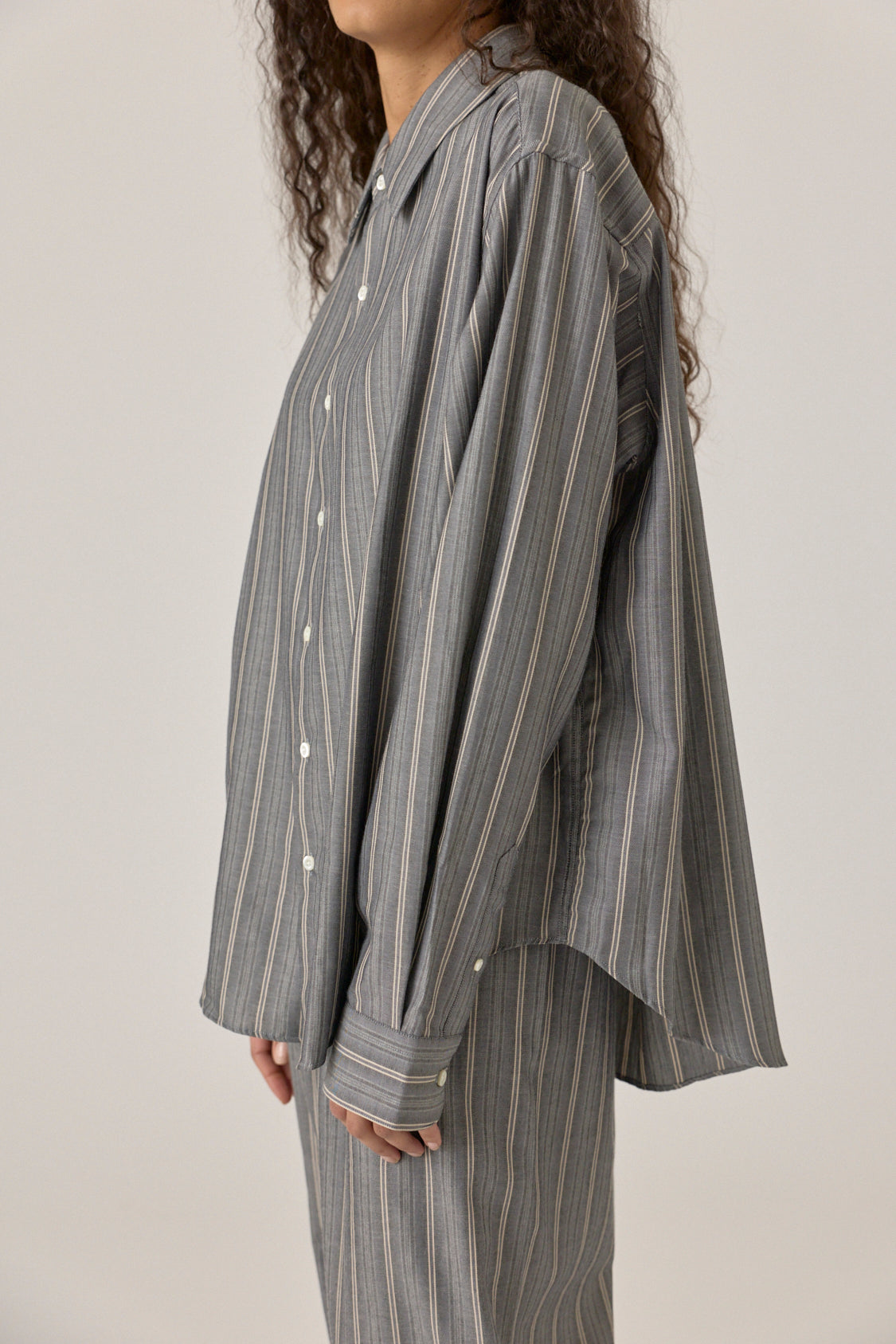Classic Flannel Shirt - Grey Stripe
