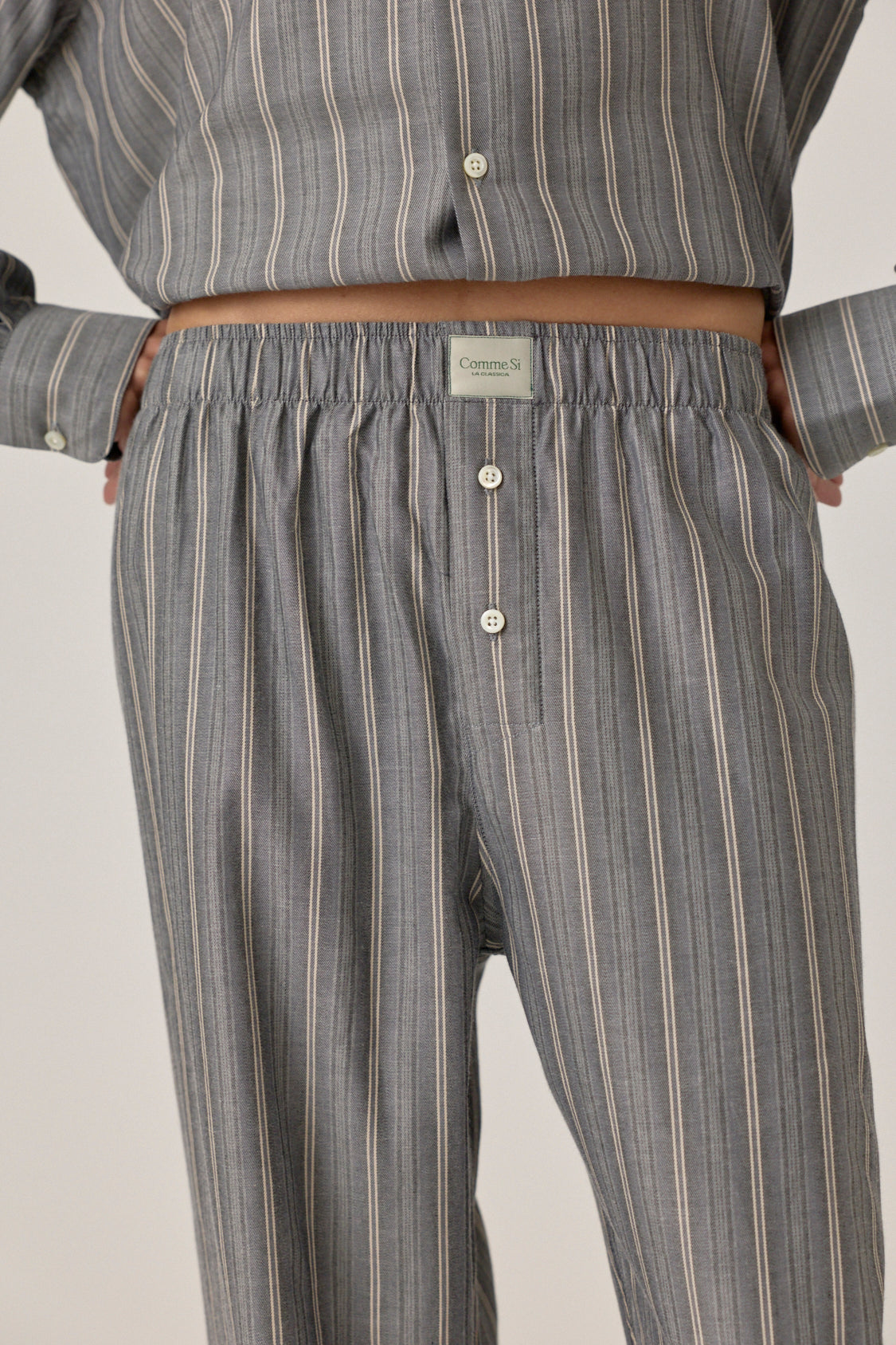 Flannel Lounge Pant - Grey Stripe