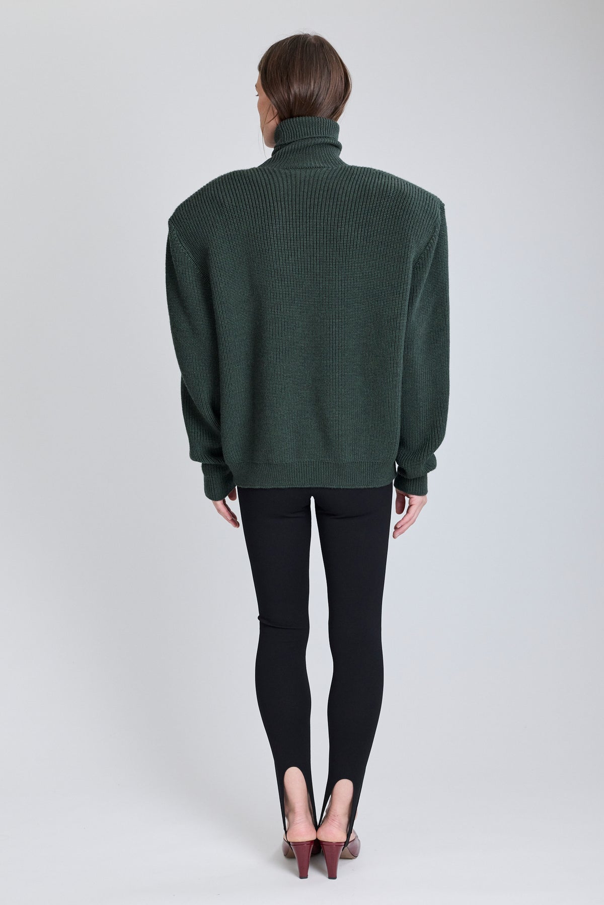 Tailored Rib Sweater - Ivy Green