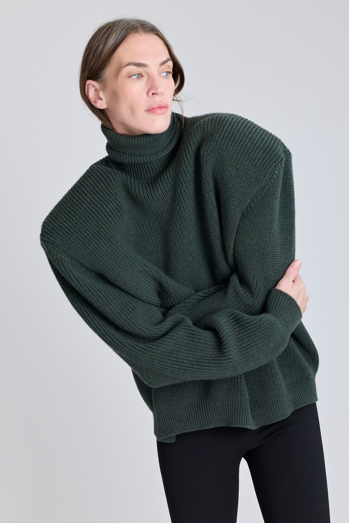 Tailored Rib Sweater - Ivy Green
