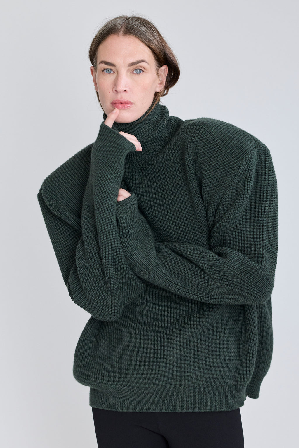 Tailored Rib Sweater - Ivy Green