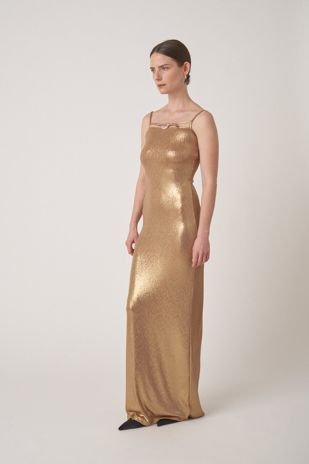 Knitted Charmed Dress - Gold