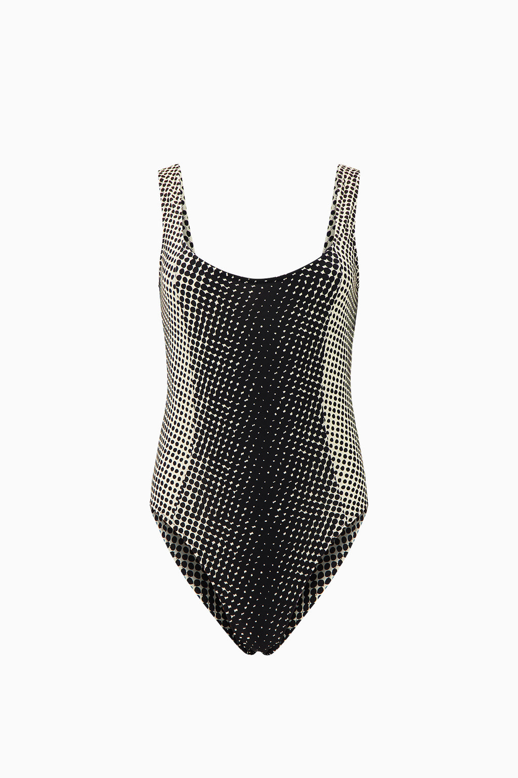 Halftone Wiggle Dot Scoop-Back Maillot