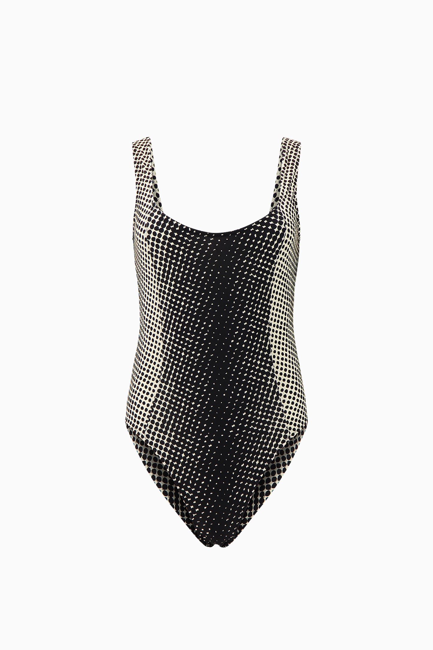 Halftone Wiggle Dot Scoop-Back Maillot