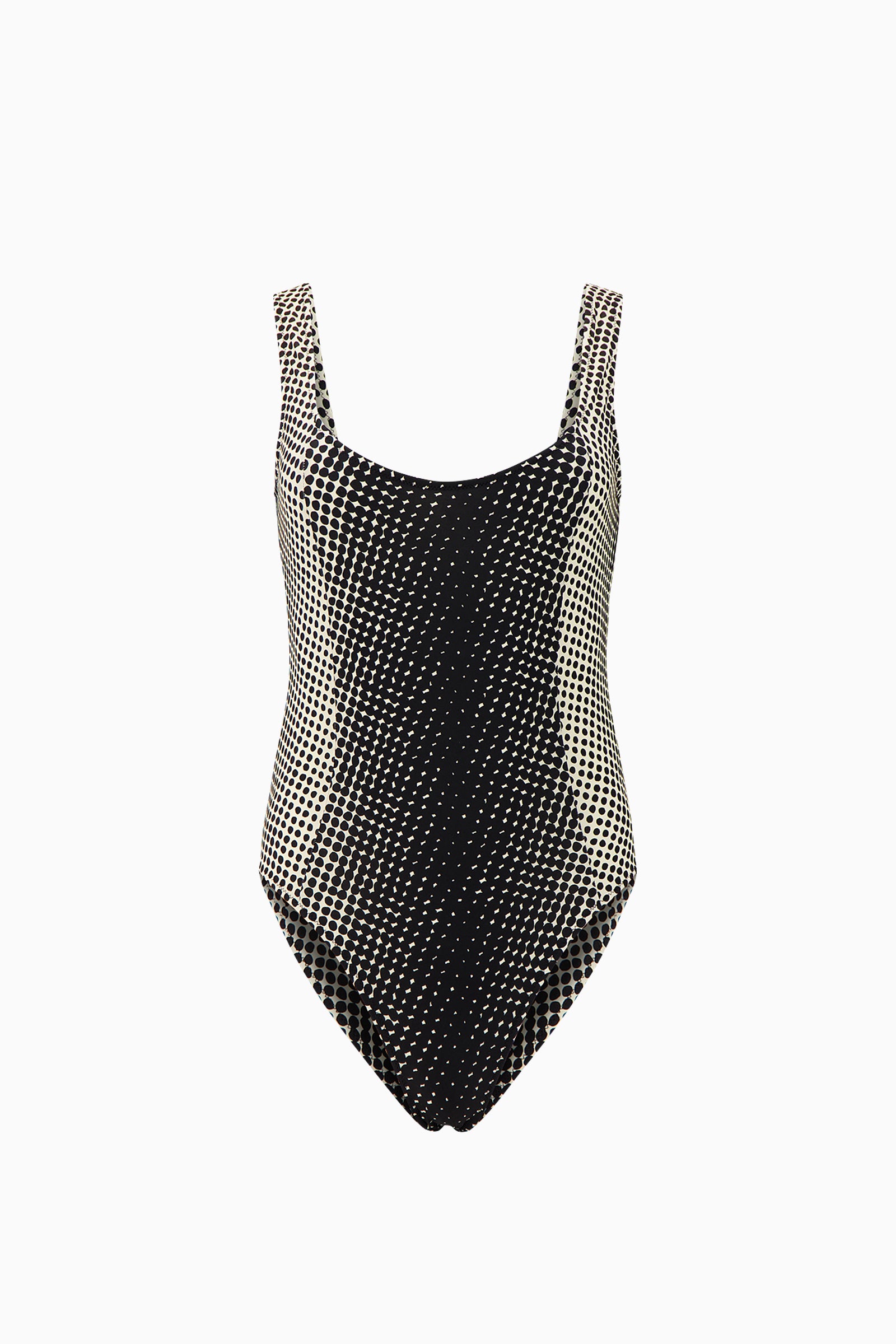Halftone Wiggle Dot Scoop-Back Maillot