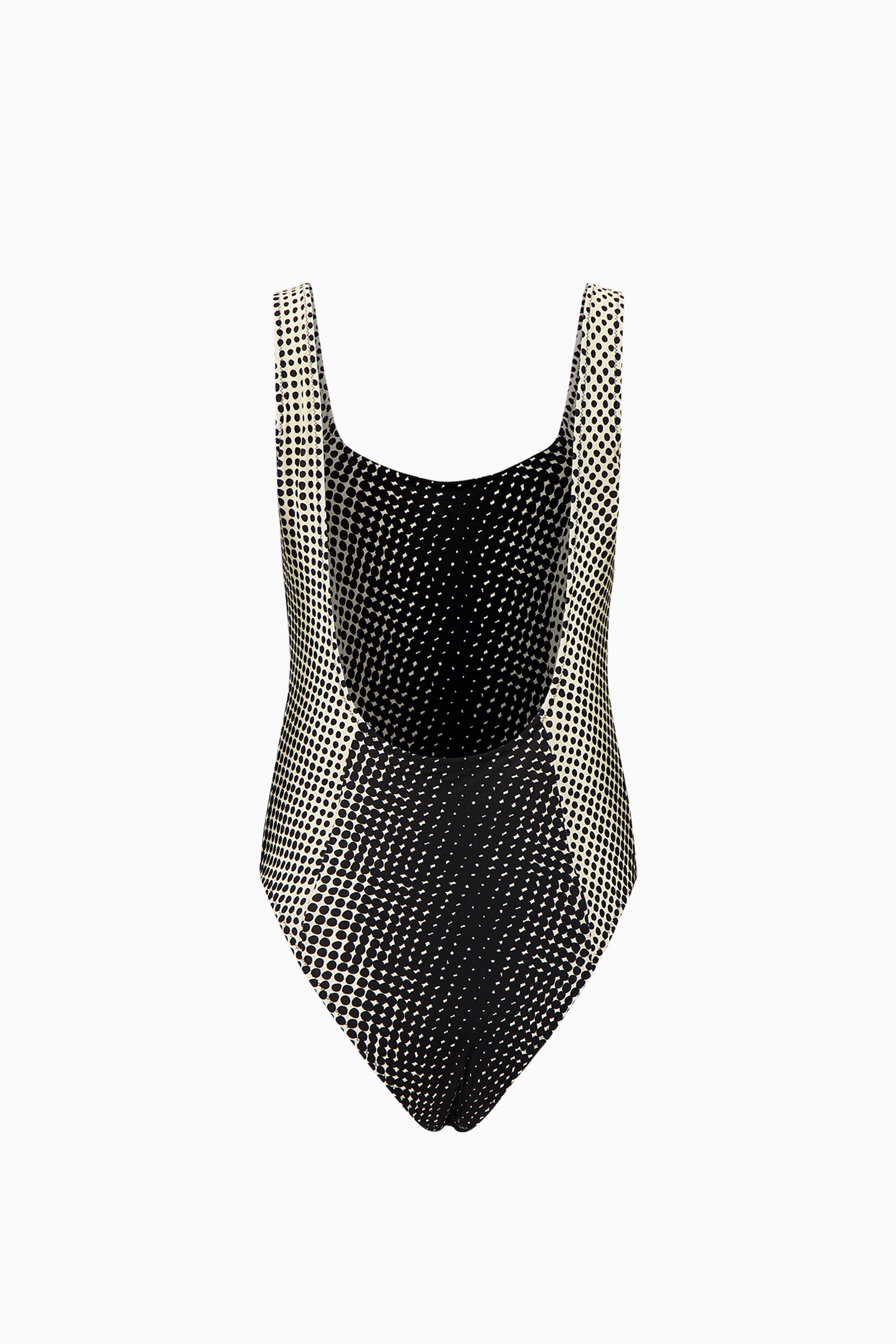 Halftone Wiggle Dot Scoop-Back Maillot
