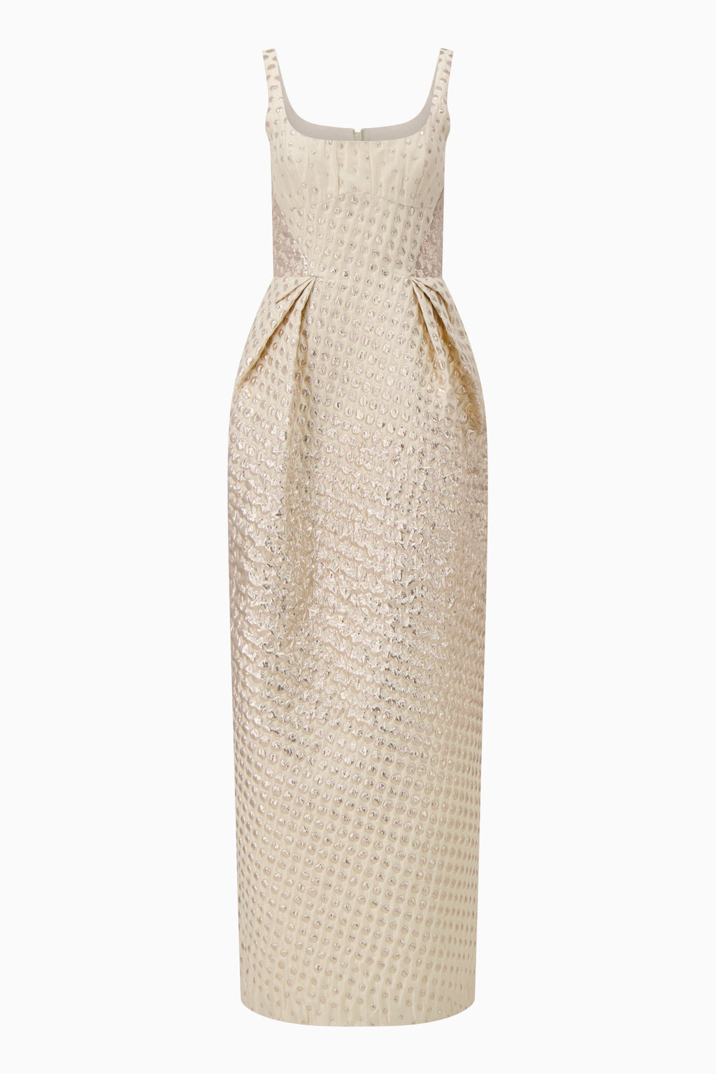 Halftone Wiggle Dot Scoop Neck Tulip Gown
