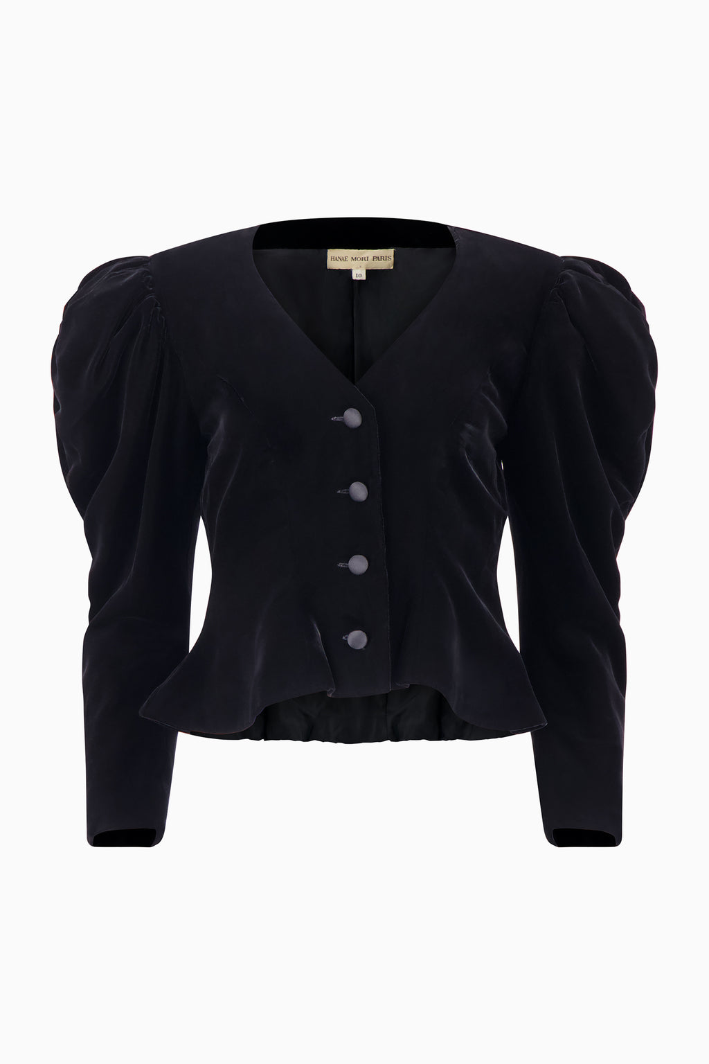 Hanae Mori Silk Satin & Velvet Blouse