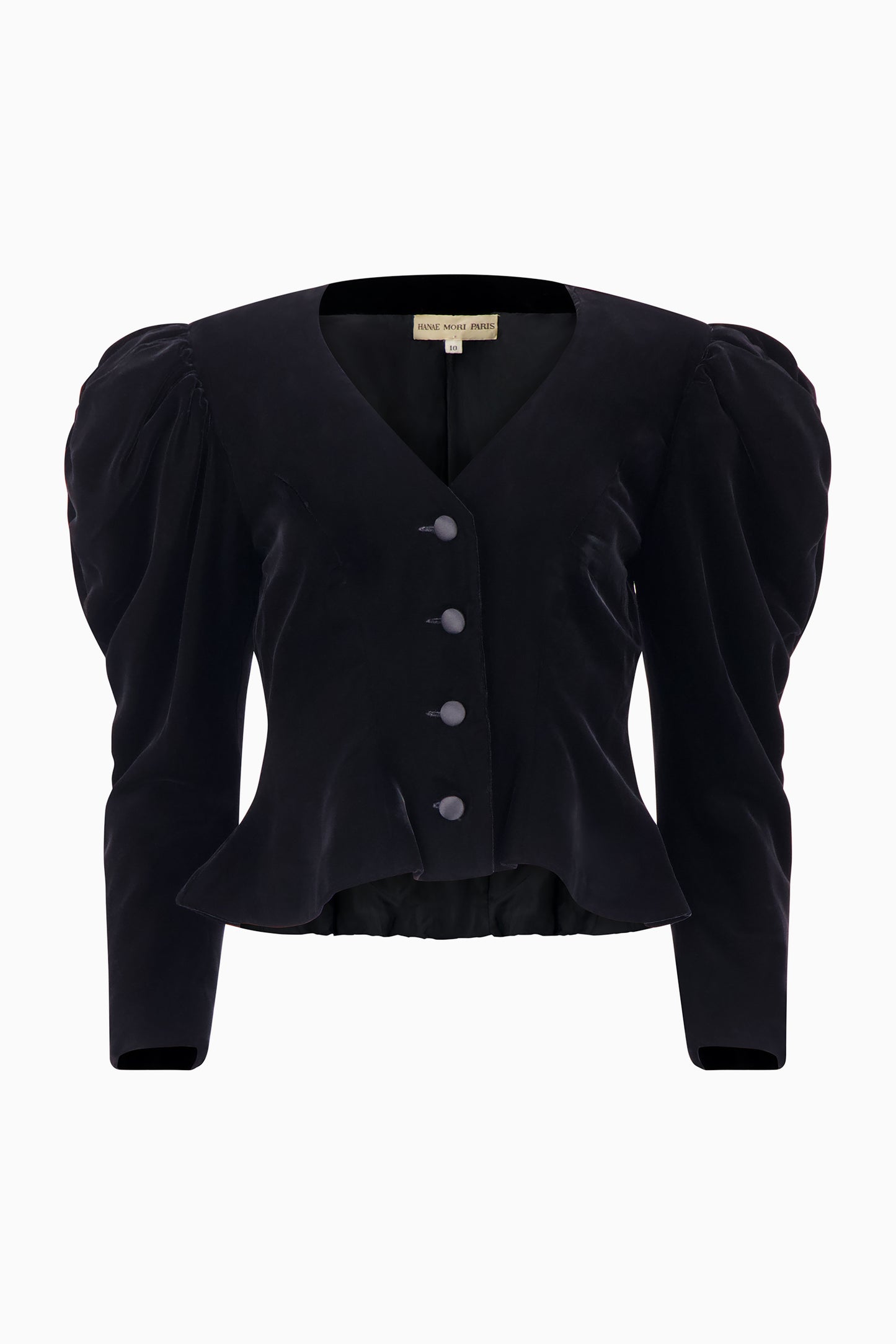 Hanae Mori Silk Satin & Velvet Blouse
