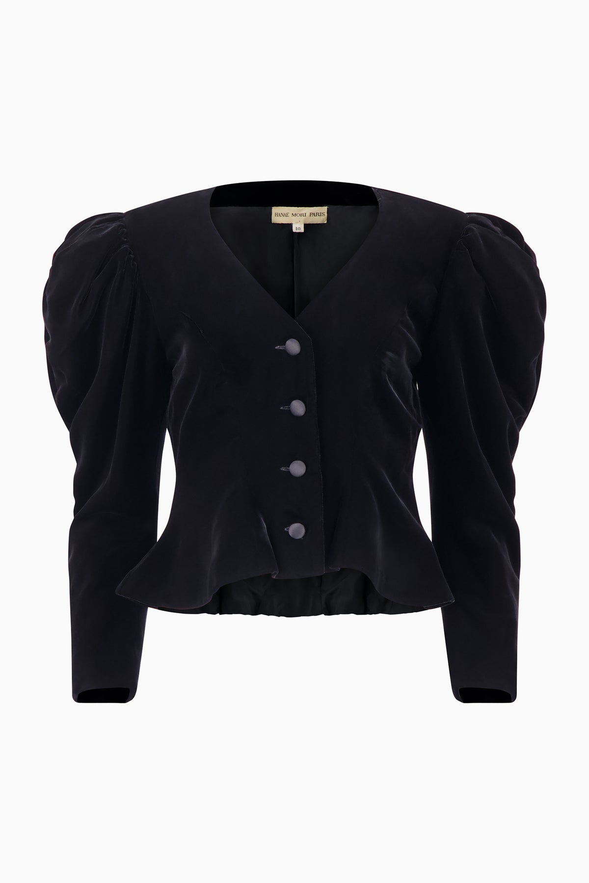 Hanae Mori Silk Satin & Velvet Blouse