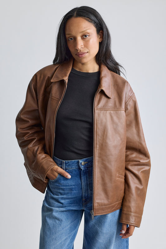 Jocelyn Silky Leather Jacket
