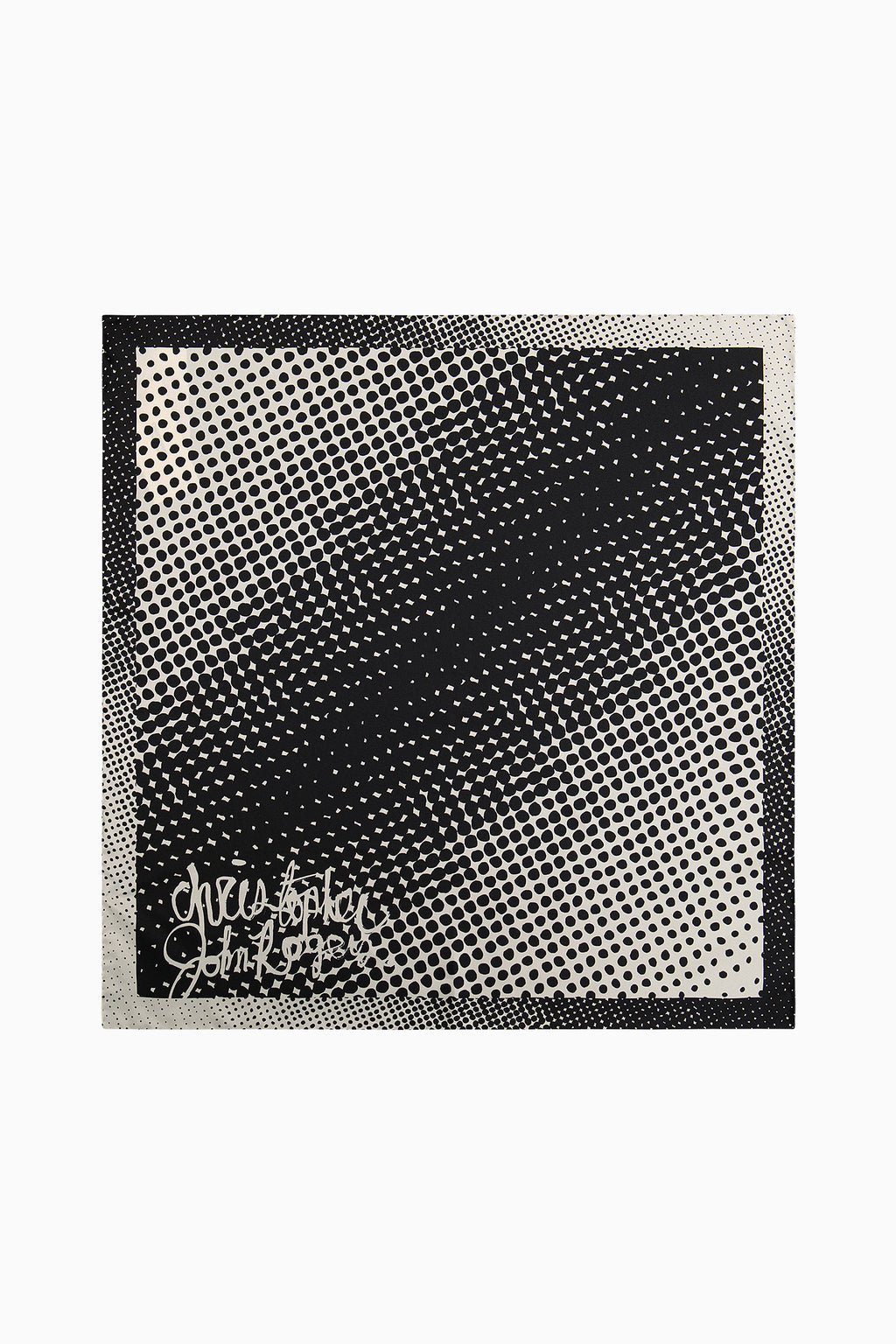 Halftone Wiggle Dot Silk Scarf