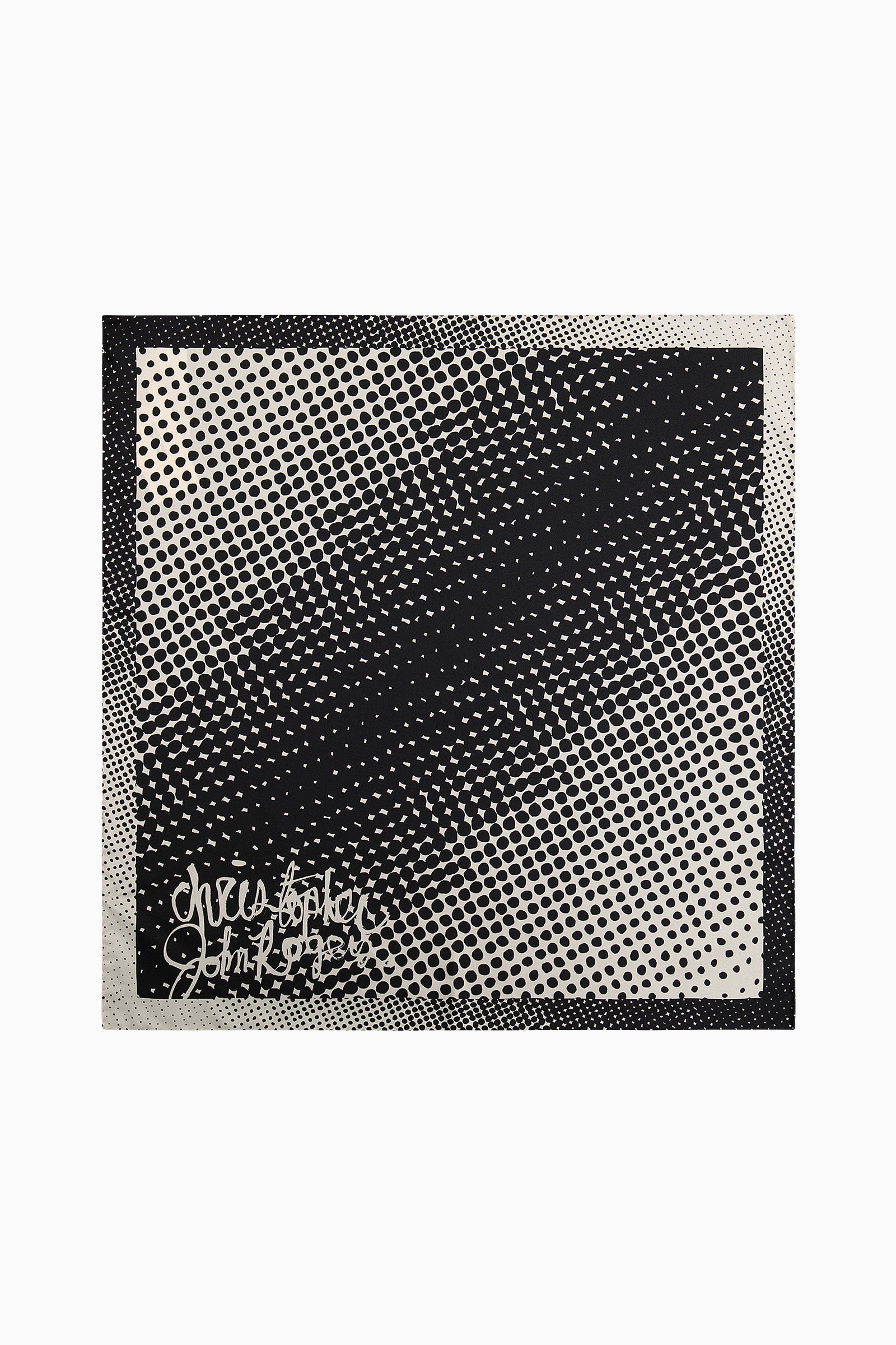 Halftone Wiggle Dot Silk Scarf