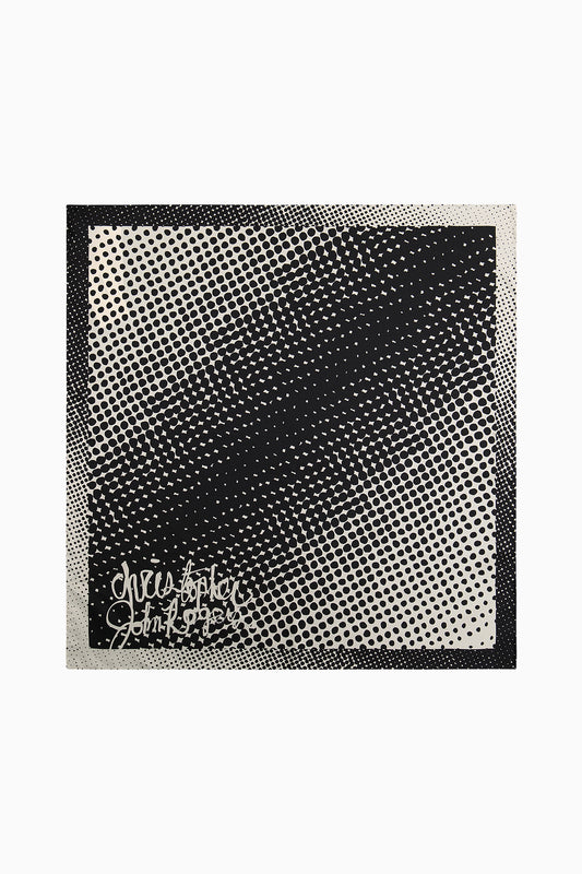 Halftone Wiggle Dot Silk Scarf