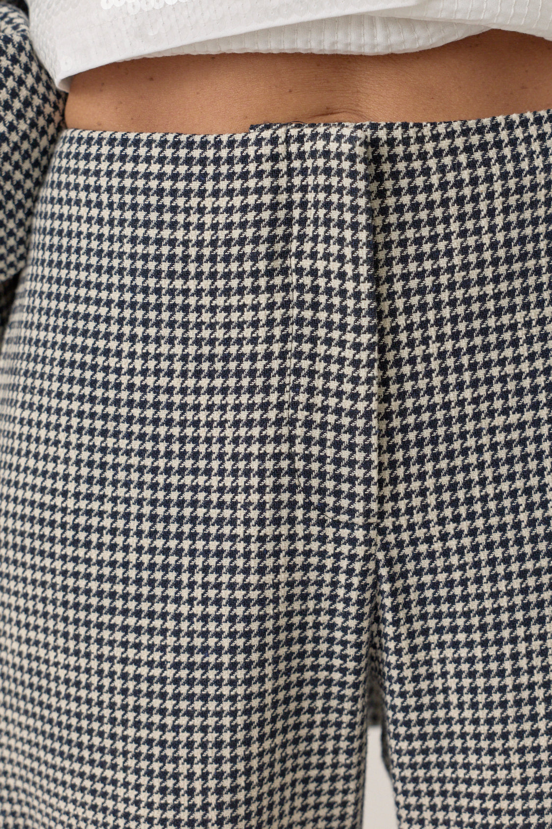 Houndstooth Check Tailored Trousers