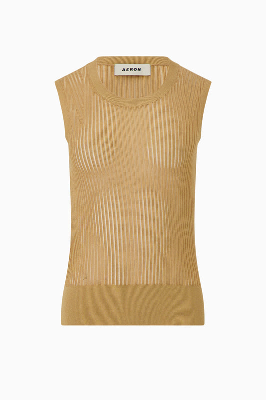 Izzy Sleeveless Top - Biscotti