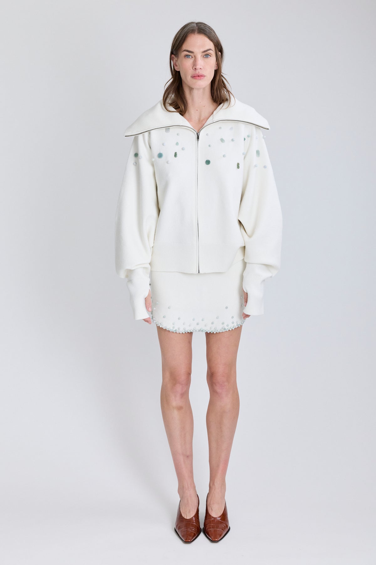 Jade Beaded Knit Sweater