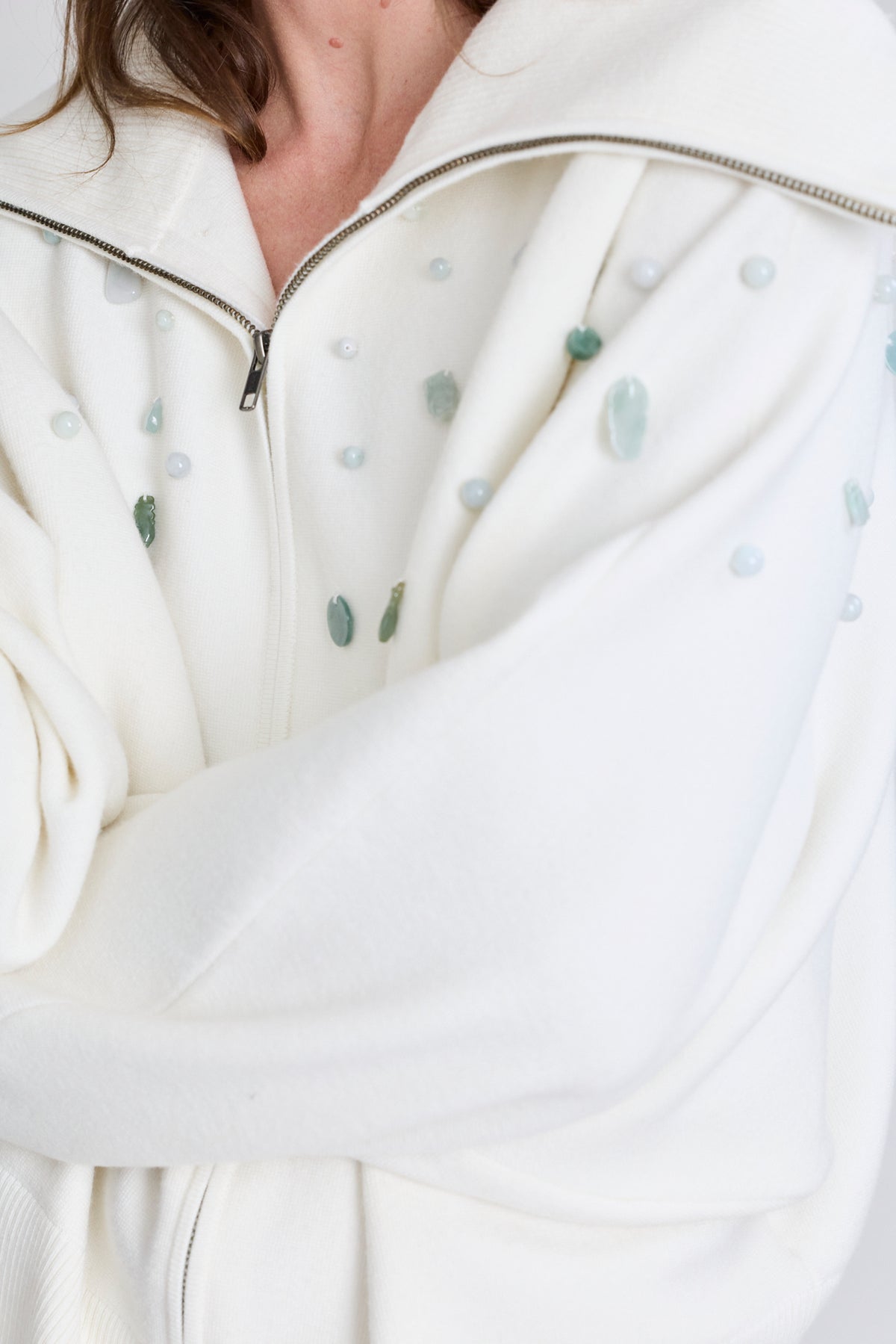 Jade Beaded Knit Sweater