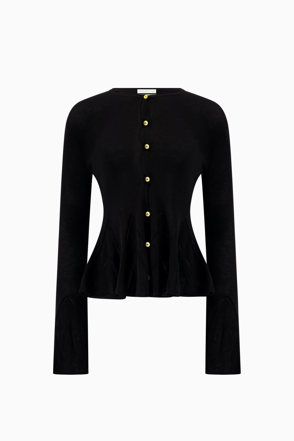 Knitted Pointelle Godet Cardigan