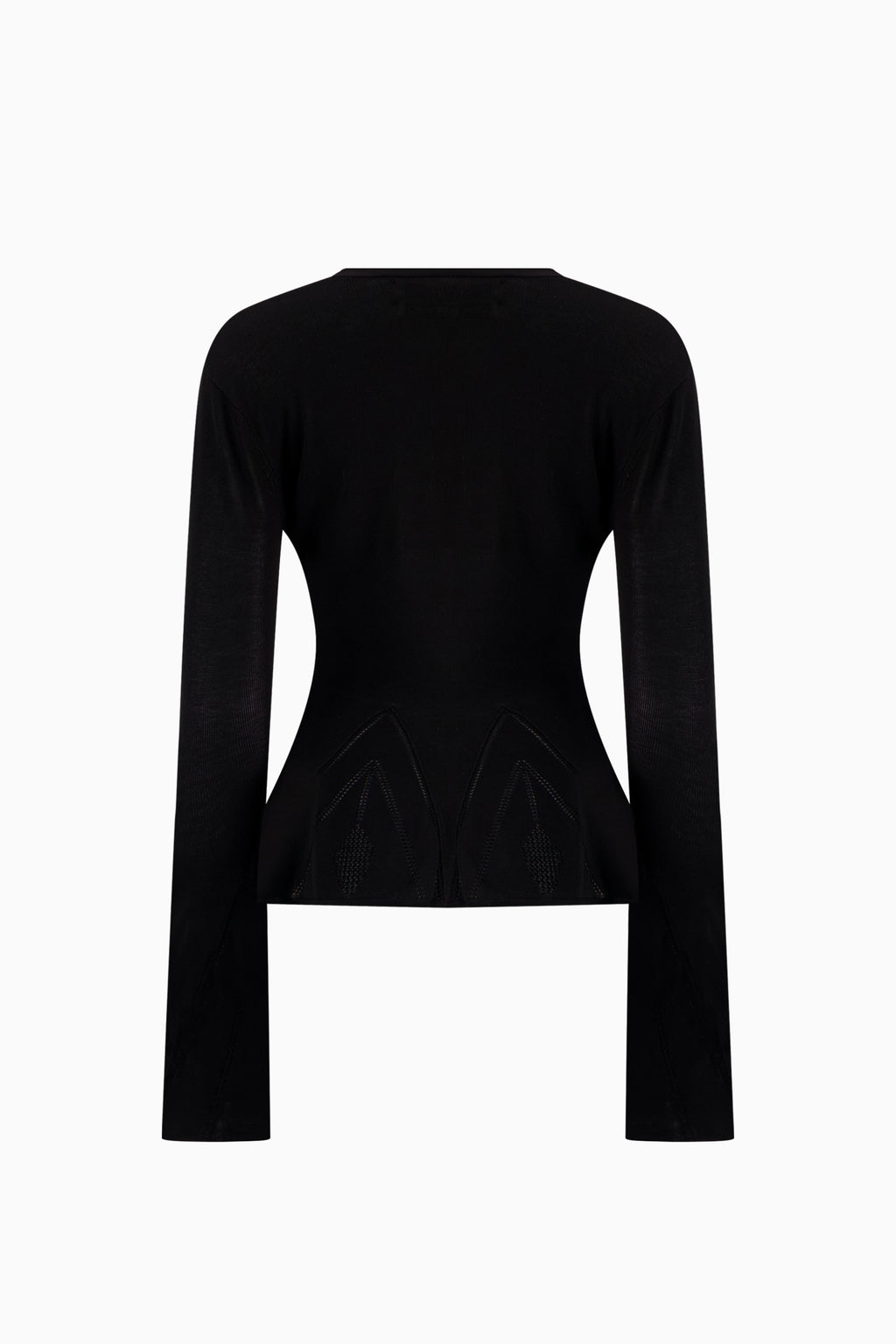 Knitted Pointelle Godet Cardigan